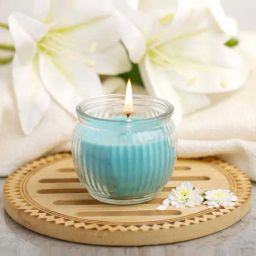 IRIS Blue Home Fragrances Cool Blue Ribbed Jar Candle - Set of 3-73