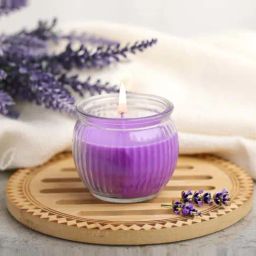 IRIS Purple Home Fragrances Lavender Ribbed Jar Candle - Set of 3-49