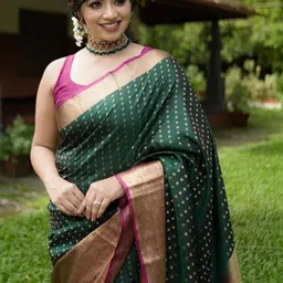RUNAYA NX Woven Design Zari Silk Blend Banarasi Saree-image-70