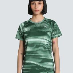 Puma Green Regular Fit Printed Sports T-Shirt-image-44