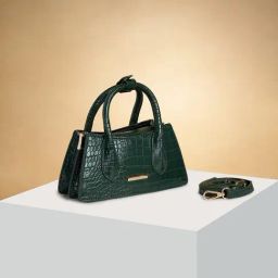 Forever Glam by Pantaloons Forest green Animal Effect Medium Handbag-image-44