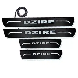 Auto Pearl Car Door Foot Step Led Sill/Scuff Plates Mirror Finish Black Compatible For Maruti Suzuki Dzire 2022, LEDBlklPLATE_Blk_Dzire2022 (Set of 4)-image-68