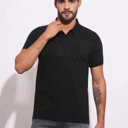 Being Human Black Regular Fit Printed Polo T-Shirt-image-93