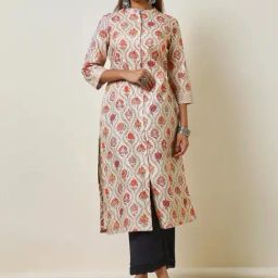 Soch Beige Printed Straight Kurta-picture-8