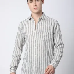 VASTRADO Core Fashion Off-White Regular Fit Stripes Shirt-image-49