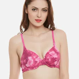 Clovia Pink Polyamide Regular fit tie-dye Bra Sets-picture-0