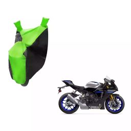 Auto Pearl Waterproof Two Wheeler Cover For Yamaha YZF R1M (Green & Black)-picture-13