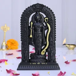 CRAFTAM Black and Gold-Toned Shree Ram Lalla Murti Metal Religious Idol Showpiece-image-35