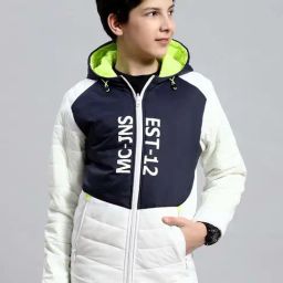 Monte Carlo Kids White & Green Printed Full Sleeves Reversible Jacket-picture-35