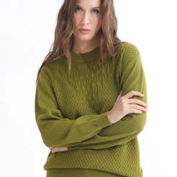 RAREISM Olive Cotton Solid Long Sleeves Sweater-picture-32
