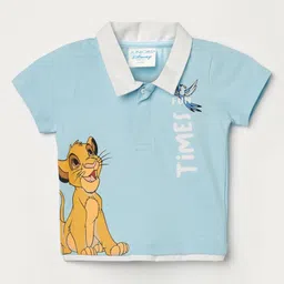 Juniors by Lifestyle Boys Simba Graphic Printed Polo Collar Cotton T-shirt-image-69