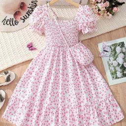 Bolly Lounge Girls Blush Pink Floral Dress-image-21