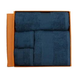 Maspar Blue Cotton Bath & Hand Towel - Set of 4-picture-19