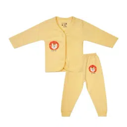 Bodycare Kids Lemon Yellow Printed Full Sleeves Thermal Set-image-47