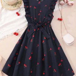 Bolly Lounge Girls Navy Floral Dress-image-67