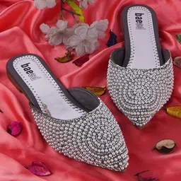 BAESD Women Embellished Ethnic Mules Flats-image-48