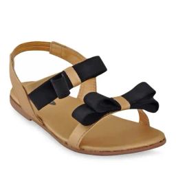 Beanz Kids Fendi Golden & Black Sling Back Sandals-image-23