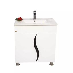 DAZZLE 810x490x830 mm PVC Membrane Finish Floor Based Vanities White Hg, 1675-Z-image-18