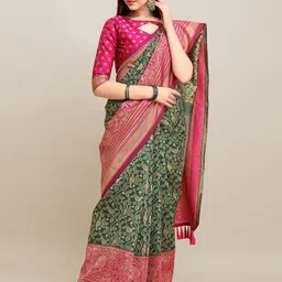 DIVASTRI Woven Design Zari Silk Blend Saree-picture-9
