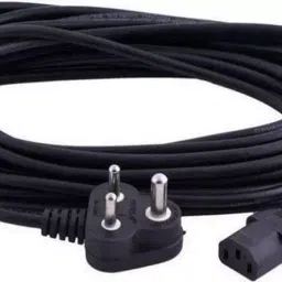 Pac 10 Metre 3 Pin Power Cord Cable Black for Computer, Monitor, Printer, Ups, PC Smps Black for PC, Moniter, Printer-46