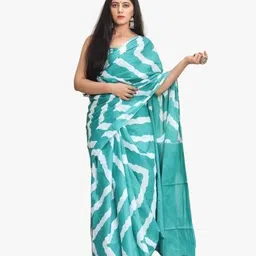 KIAARON Pure Cotton Block Print Saree-image-10