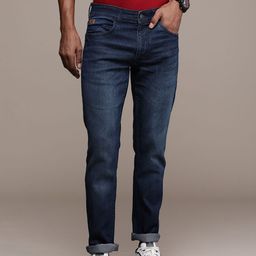 WROGN Men Mid Rise Slim Fit Light Fade Stretchable Jeans-picture-8