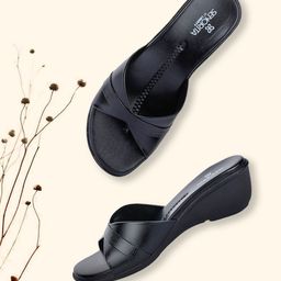 Liberty Women Black Solid Wedges-14