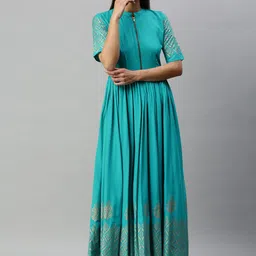 Swishchick Printed Fit and Flare Dress-image-51