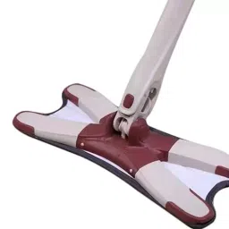 DeoDap Microfiber & Stainless Steel Red & White X Type Floor Cleaning Mop with 143 cm (54.4 Inch) Handle, 4874-8