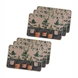 Aura 6-pcs Brown & Green Printed Anti-SkidDoormats-46