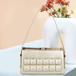 LADY QUINTON PU Structured Quilted Satchel Handbag-11