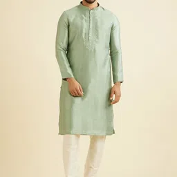 Manyavar Woven Design Straight Thread Work Kurta with Churidar-image-18