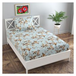 Florida Single Bedsheet With 1 Pillow Cover- Blue-27