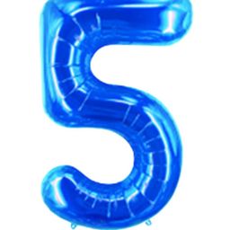Party Anthem Number 5 Foil Balloon -  Blue-16