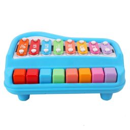 VGRASSP 2 in 1 Piano Xylophone Musical Instrument with 8 Key Scales with Music Cards Songbook - Blue-14