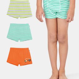 Plan B 100% Cotton Pack Of 3 Striped Boxers - White, & Orange-image-96