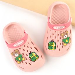 Cute Walk by Babyhug Slip On Clogs with Bear Applique - Pink-image-13