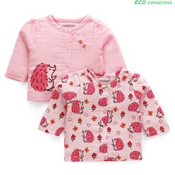Babyoye Cotton Woven Full Sleeves Jhablas With Floral & Animal Print Pack of 2 - Light Pink-image-42