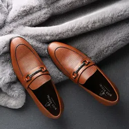 NICO NERINI Men Textured Leather Formal Loafers-picture-49