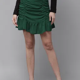 ZYNG A-Line Knee Length Skirts Z7044AEP-Green-55