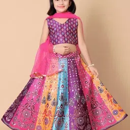 BAESD Girls Printed Ready to Wear Lehenga & Blouse With Dupatta-image-87