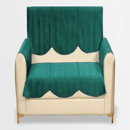 Fashion Throw Teal Velvet 4 Piece Sofa Cover With Arms-image-66