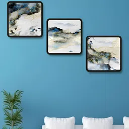 Aura Black & White 3 Pieces Abstract Wooden Wall Arts-image-103