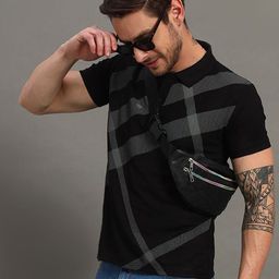 STELVIN Men Checked Polo Collar Cotton T-shirt-picture-58