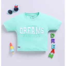 Biskid Sea Green Printed Cotton Tops-image-86