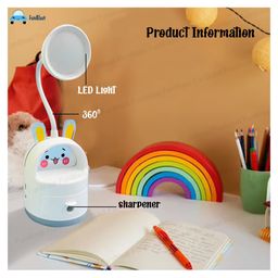 FunBlast Cute Cartoon Design 2 in 1 Table Lamp with Sharpener - White image 4
