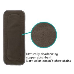 AEREX Reusable Black Inserts Pads for Diapers Bamboo Charcoal Inserts Liners Natures Cloth Diaper Liner Wet Free Booster Inserts Nappy Inserts for Baby Cloth Diapers (Pack of 8) image 4