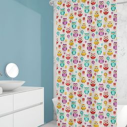ArtzFolio White & Pink Graphic Printed Water Proof Shower Curtain-image-60