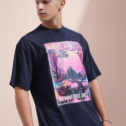 HIGHLANDER Men Graphic Printed Round Neck Oversized T-shirt-image-44