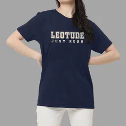 Leotude Women Typography Printed Round Neck Cotton T-shirt-image-32